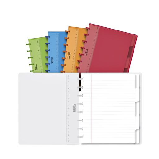 [1388106] Cahier ADOC A5 ligné 144 pages 90g 5 intercalaires assorti