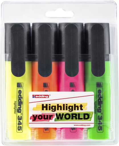 [1388248] Markeerstift edding 345 2-5mm assorti set à 4 stuks