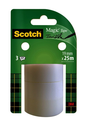 [1388451] Plakband Scotch Magic 819 19mmx25m onzichtbaar 3 rollen