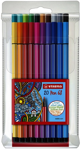 [1388397] Feutre STABILO Pen 68/20 Medium étui 20 couleurs