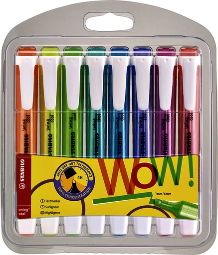 [1388396] Markeerstift STABILO Swing cool 275/8 Wow assorti etui à 8 stuks