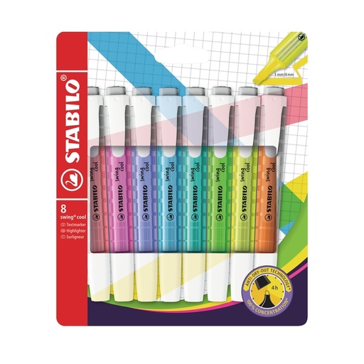 [1388396] Markeerstift STABILO Swing cool 275/8 Wow assorti etui à 8 stuks