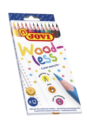 [1386298] Crayon de couleur Jovi sans bois assorti étui 12 pièces