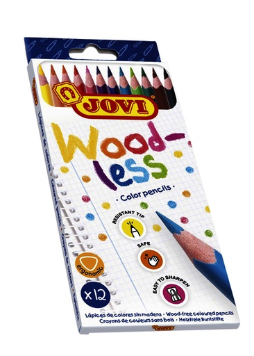 [1386298] Crayons de couleur Jovi sans bois assorti étui 12 pièces