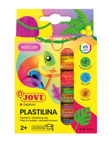 [1386301] Pâte à modeler Jovi Plastalina 15g néon assorti