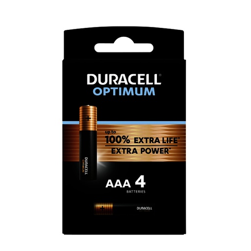 [1387935] Batterij Duracell Optimum 100% 4xAAA