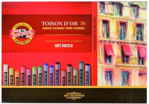 [1387943] Pastelkrijt Koh-I-Noor Toison 8515 rond 36 stuks assorti