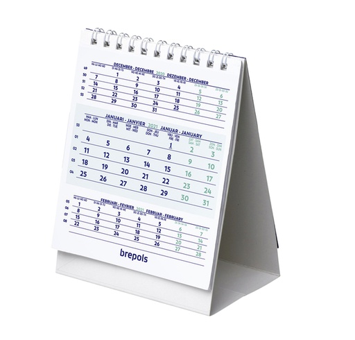 [1388520] 3-Maandsbureaukalender 2025 Brepols 10.5x13cm