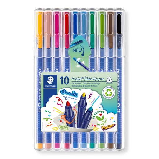 [1388445] Feutre couleur Staedtler 323 Triplus Color 10 pièces assorti