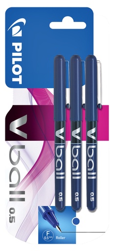 [1388389] Rollerpen PILOT V-Ball 05 fijn blauw blister à 3 stuks