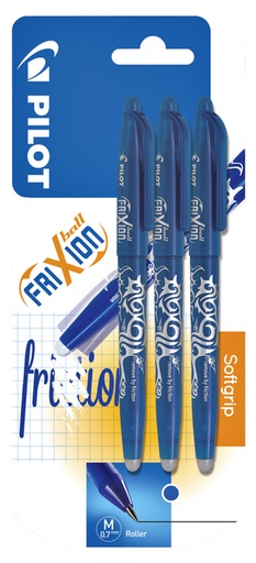 [1388378] Rollerpen PILOT friXion medium blauw blister à 3 stuks