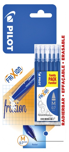 [1388393] Rollerpenvulling Pilot friXion medium blauw blister à 6 stuks