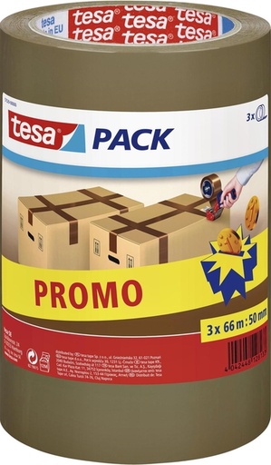 [1388823] Ruban d''emballage tesapack® 66mx50mm brun lot promo 3 rouleaux