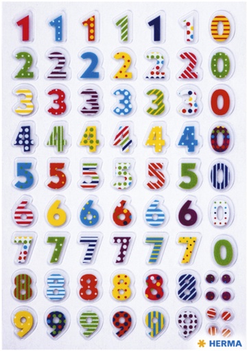 [1388905] Etiquette HERMA Stone chiffres colorés
