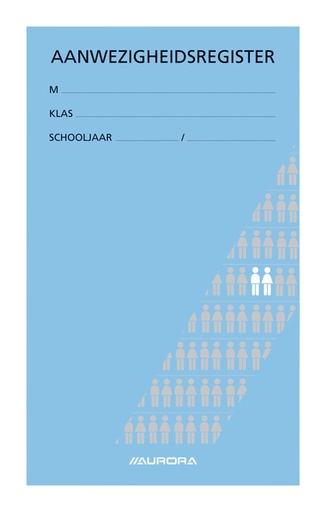 [1389132] Aanwezigheidsregister Aurora 155x260mm Nederlandstalig 56 pagina's