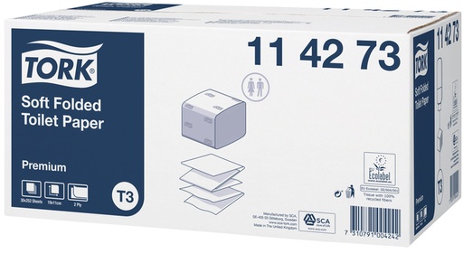 [1391494] Toiletpapier Tork T3 gevouwen Premium Soft 2-laags 30x252vel 114273