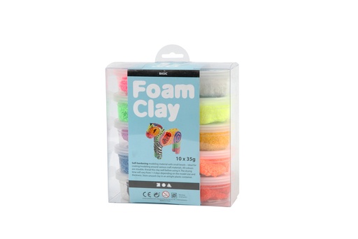 [1391614] Pâte à modeler Foam Clay Base 10x 35g assorti