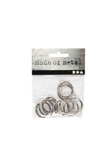 [1391606] Anneau de reliure Creativ Company 19mm argent 10 pièces