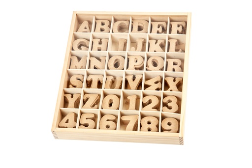 [1391609] Lettres et chiffres Creotime MDF 4cm 288 pièces