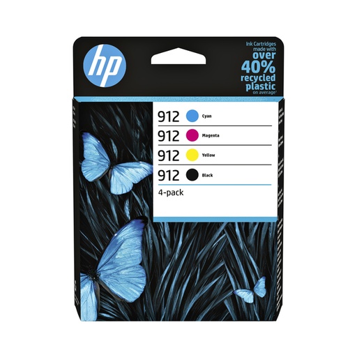 [1391594] Cartouche d''encre HP 6ZC74AE 912 noir + 3 couleurs