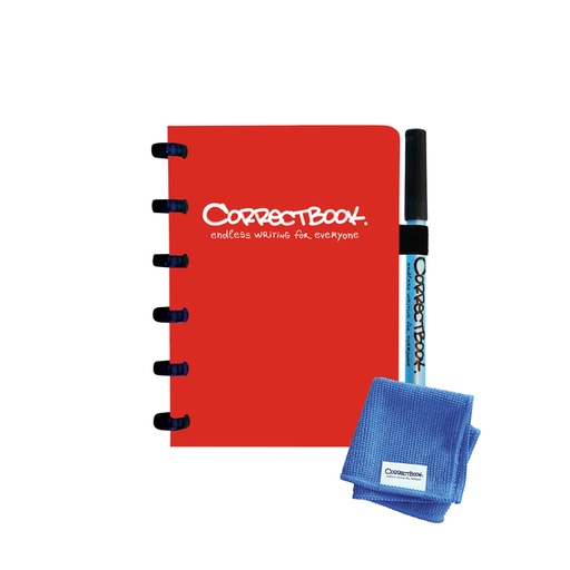 [1391541] Notitieboek Correctbook A6 lijn 40blz horizon red