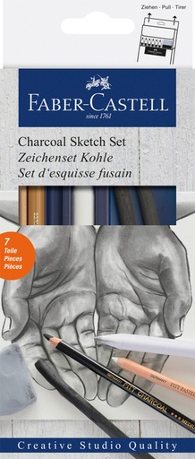 [1396591] Fusain Faber-Castell set 7 pièces