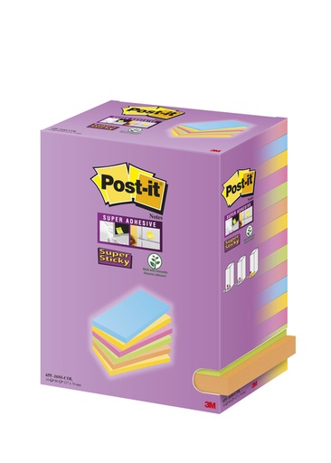[1396911] Bloc-mémos Post-it 655 127x76mm assorti 16 pièces