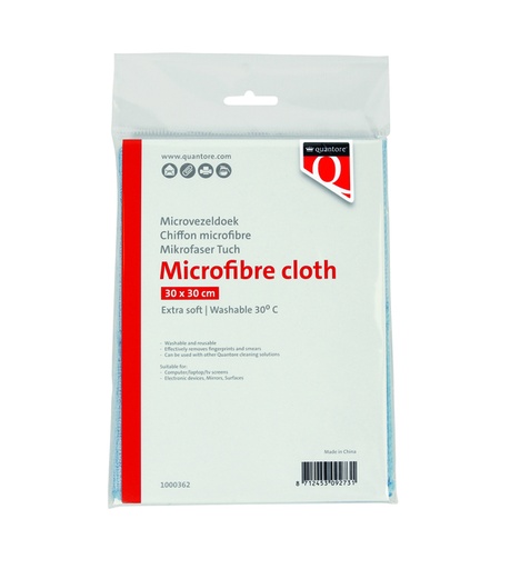 [1000362] Microvezeldoek Quantore 30x30cm blauw