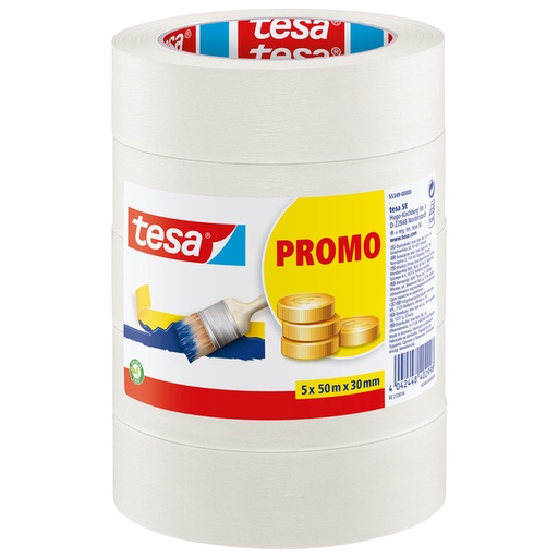 [1397036] Afplaktape tesa® Economy 50mx30mm beige 5 rollen