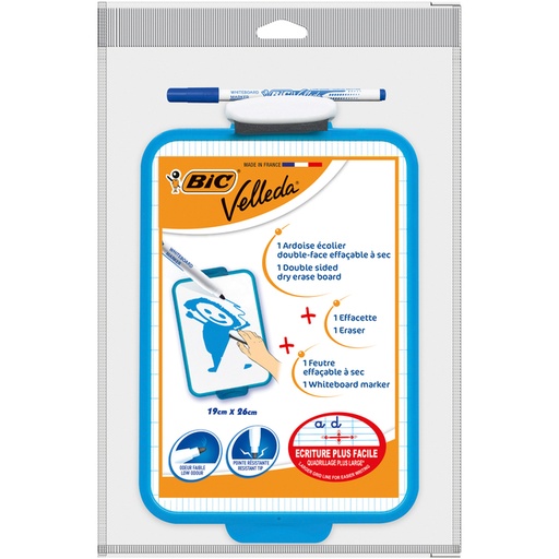 [1391445] Whiteboard Bic Velleda 19x26cm inclusief stift en wisser