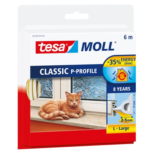 [1396979] Joint de calfeutrage tesamoll® profl-P caoutchouc 6mx9mm blanc