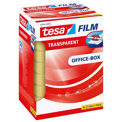 [1397000] Plakband tesafilm® 66mx19mm Transparant 8 rollen