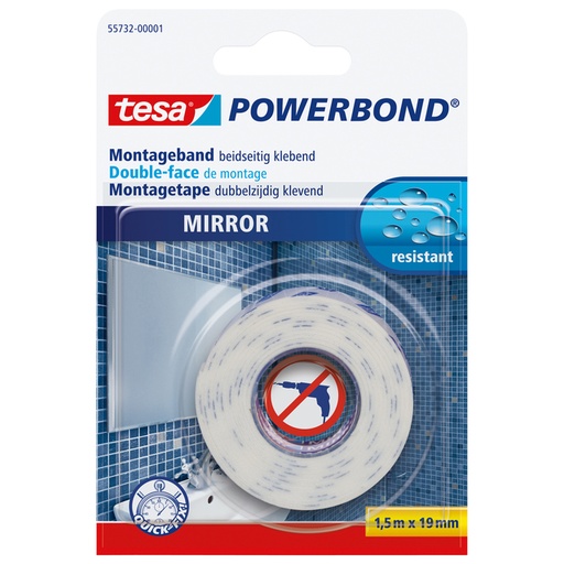 [1397008] Ruban de montage tesa® Powerbond Miroir double face 1,5mx19mm