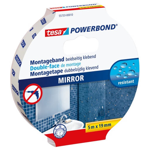 [1397007] Ruban de montage tesa® Powerbond Miroir double face 5mx19mm blanc