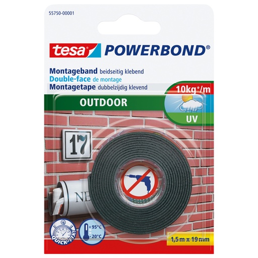 [1397016] Ruban de montage tesa® Powerbond Outdoor double face 1,5mx19mm
