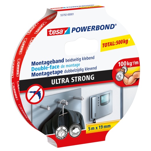 [1397026] Ruban de montage tesa® Powerbond Ultra strong double face 5mx19mm blanc