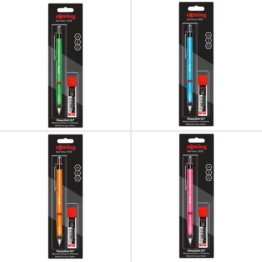 [1396777] Vulpotlood rOtring Visuclick 2B 0.7mm assorti