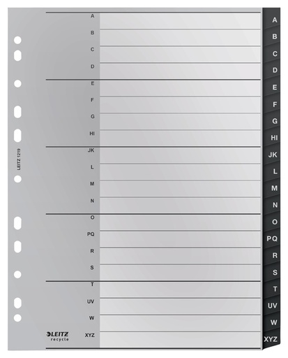 [1398116] Intercalaires Leitz Recycle A4 11 trous A-Z Extra Large PP