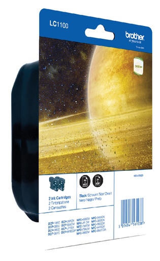 [411395] Inktcartridge Brother LC-1100BK2 zwart 2X