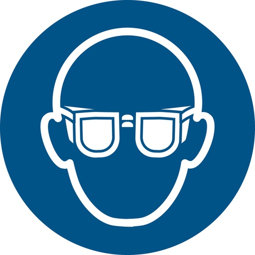 [1398471] Pictogram bordje Djois Oogbescherming verplicht Ø 200mm  Blauw