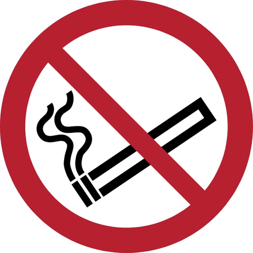 [1398477] Pictogram bordje Djois Rookverbod Ø200mm rood