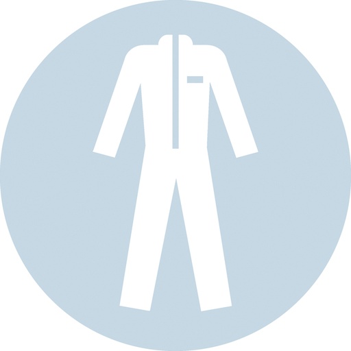 [1398479] Pictogram bordje Djois Beschermende werkkleding verplicht Ø 200mm  Blauw