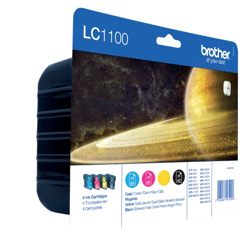 [411412] Inktcartridge Brother LC-1100VALBP zwart + 3 kleuren