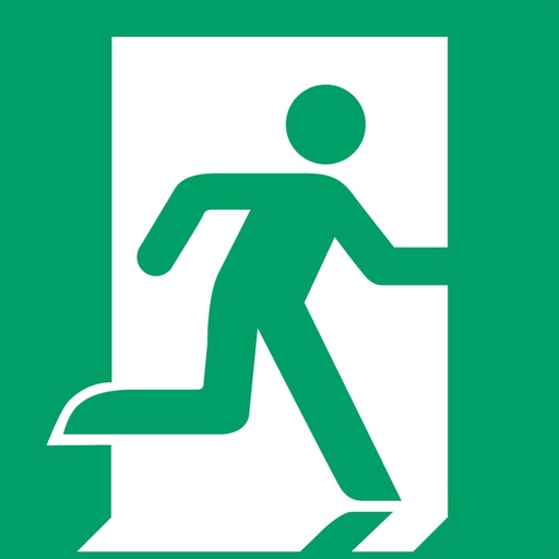 [1398515] Pictogramme Djois Sortie de secours droite 200x200mm vert