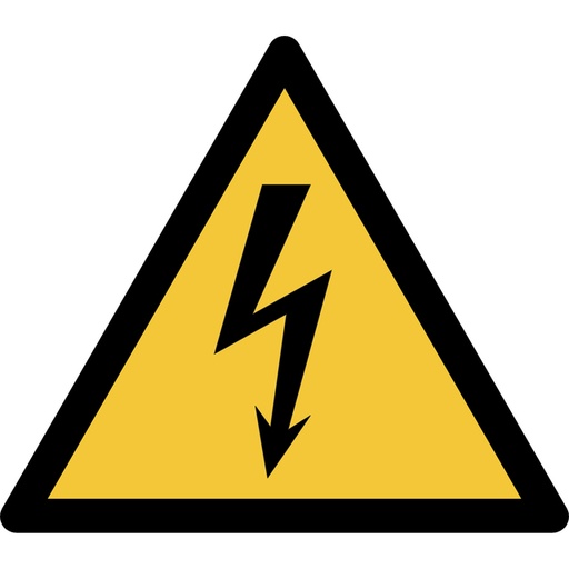 [1398519] Pictogram bordje Djois Waarschuwing: elektrische spanning 200x176mm geel