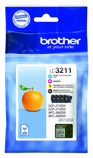 [405306] Cartouche d’encre Brother LC-3211 noir + 3 couleurs