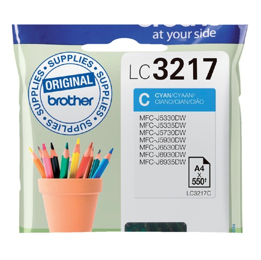 [402372] Inktcartridge Brother LC-3217C blauw