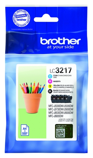 [405312] Inktcartridge Brother LC-3217 zwart + 3 kleuren