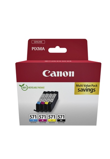 [402352] Inktcartridge Canon CLI-571 zwart + 3 kleuren