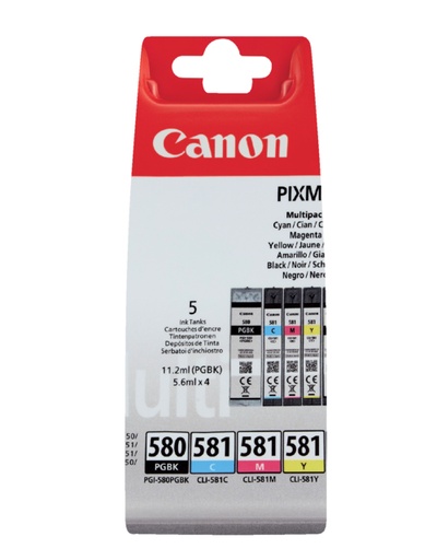 [405351] Cartouche d’encre Canon PGI-580+CLI-581 2xnoir + 3couleurs